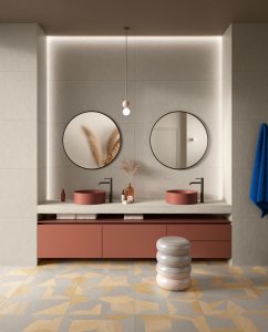 Elle Decor draws inspiration from Alda Merini and celebrates the wood effect Del%20Conca_Native_02%20Bagno_Anteprima%2002 - Ceramica del Conca