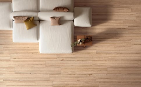 Elle Decor draws inspiration from Alda Merini and celebrates the wood effect Del_Conca_Native_Frassino_Living_013 - Ceramica del Conca